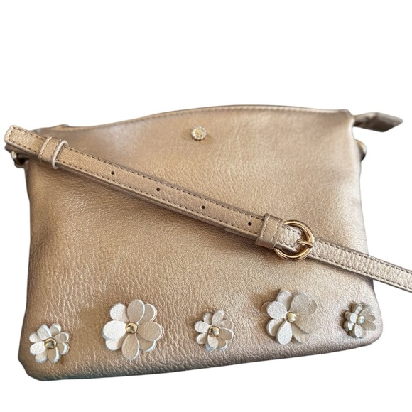 LAUREN CONRAD Rose Gold Crossbody Bag with 5 Leather Roses - Picture 9 of 14